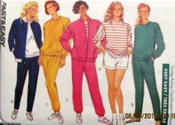 4473 STRETCH KNIT ZIP JACKET,LS TOP,SHORT,PANTS PATTERN L-XL